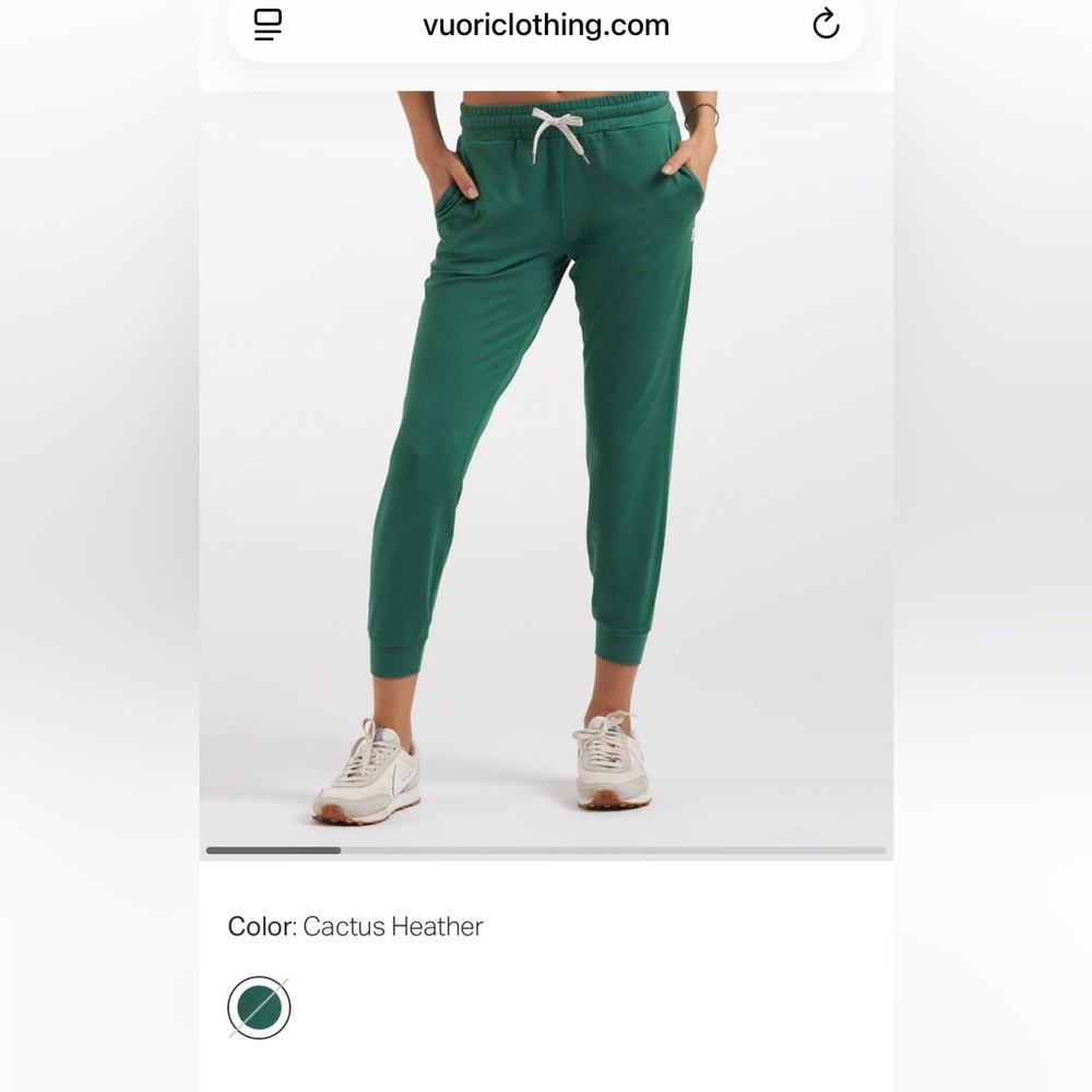 Vuori Performance Joggers. Color: Cactus Heather. Size Medium. - Picture 7 of 7